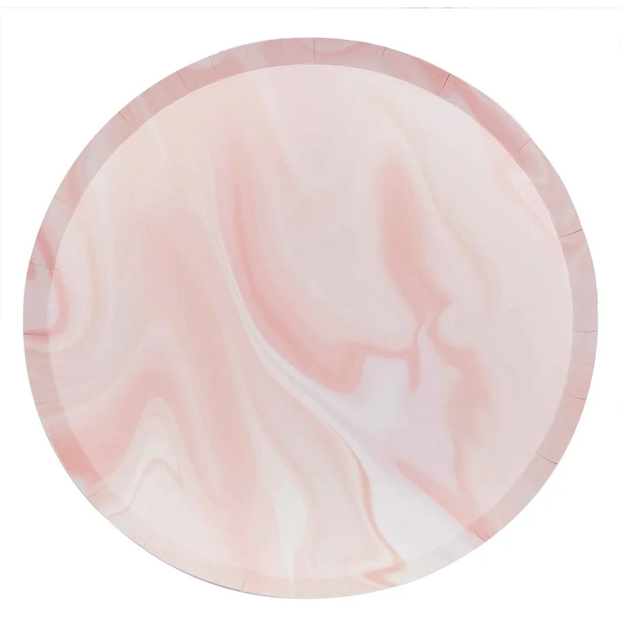Mix It Up Paper Plates Marble Pink Pk 8