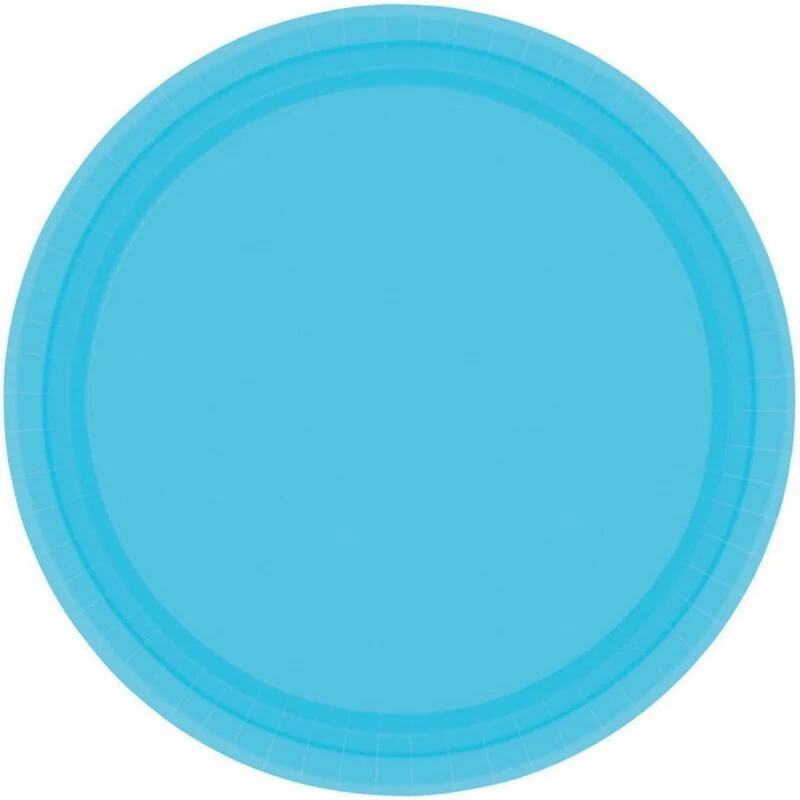 Paper Plates 23cm Round 20CT - Caribbean Blue Pk 20