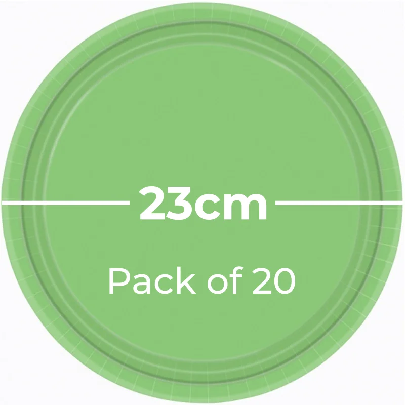 Paper Plates 23cm Round 20CT - Kiwi Pk 20
