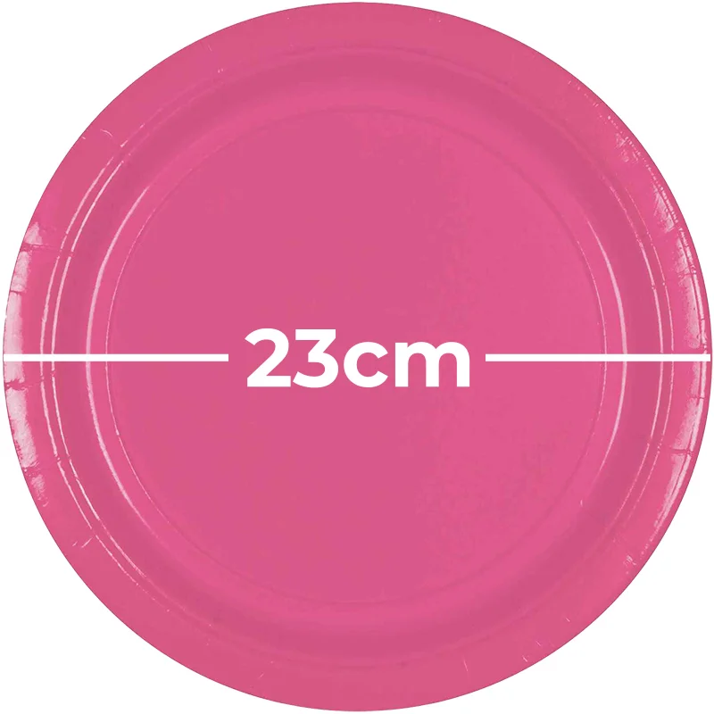 Paper Plates 23cm Round 20CT - Bright Pink