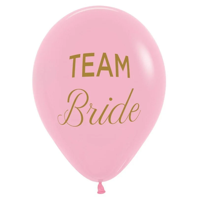 Sempertex 30cm TEAM Bride Fashion Pink & Gold Ink Latex Balloons, 25PK