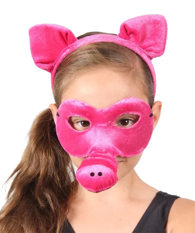 Animal Headband & Mask Set - Pig
