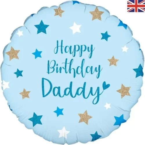 Happy BIrthday Daddy Holographic Foil Balloon (45cm) Pk 1