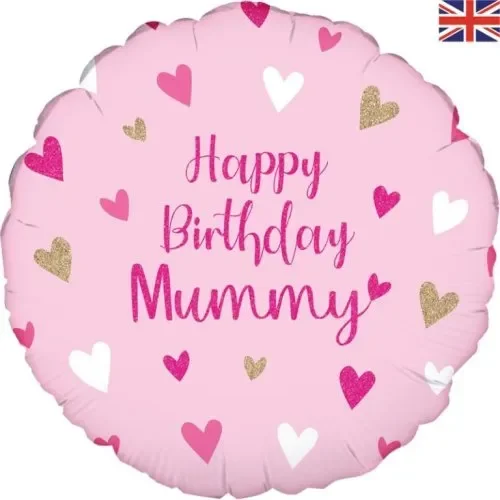 Happy BIrthday Mummy Holographic Foil Balloon (45cm) Pk 1