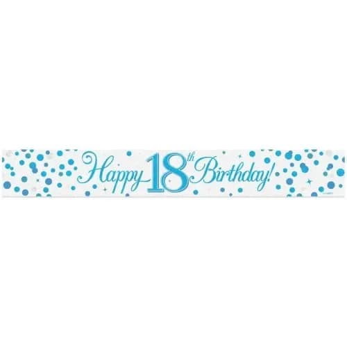 Sparkling Fizz Blue 18th Banner (270cm) Pk 1