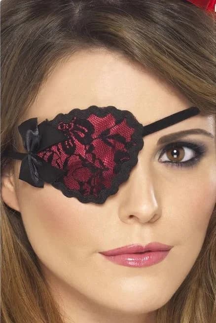 Red & Black Lace Eyepatch