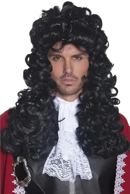 Black Curls Pirate Captain Wig
