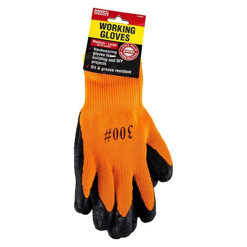 Gloves Fluro Working Gloves with Black Palm Grip - One Size Fits Most