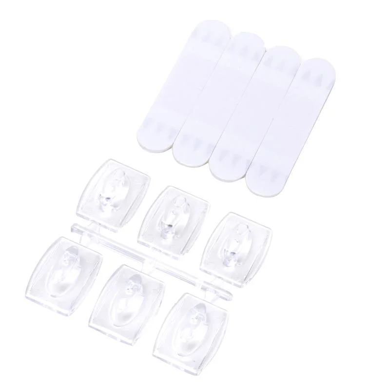 Removable Hooks Plastic 2.7cm x 2.1cm 6pk (Holding Weight 500g)
