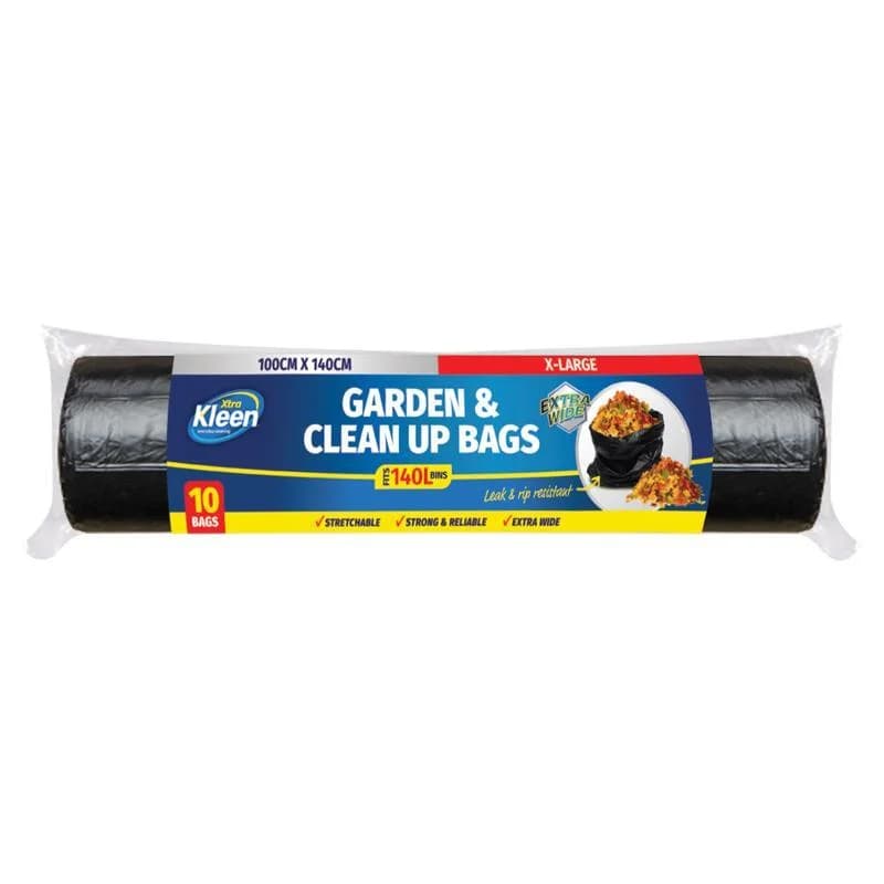 Bin Liner Garbage Bag 140L 100cm x 140cm - 10pk - Black