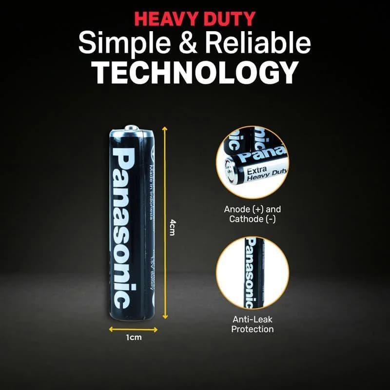 Battery Panasonic Extra Heavy Duty (AAA) - Pk 4