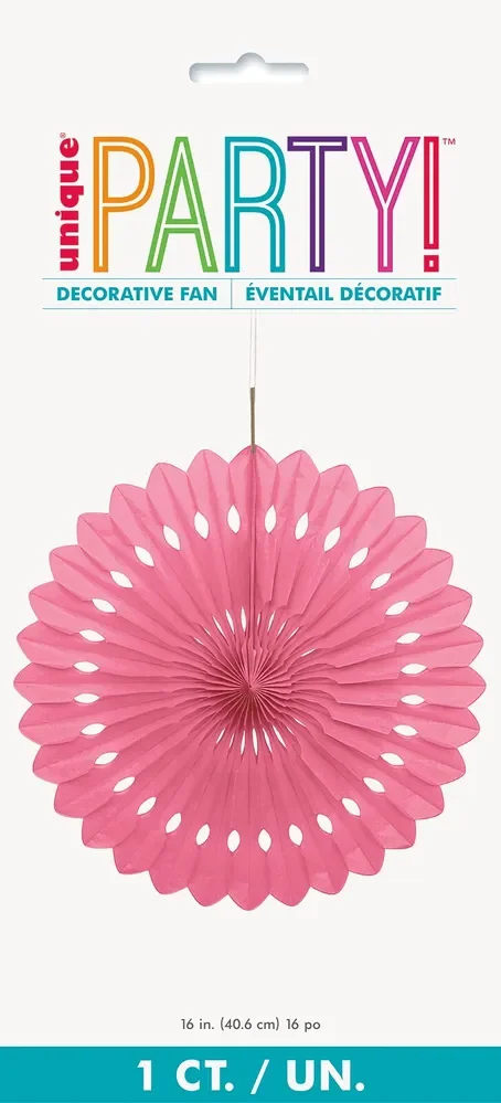 DECORATIVE FAN 40cm - HOT PINK