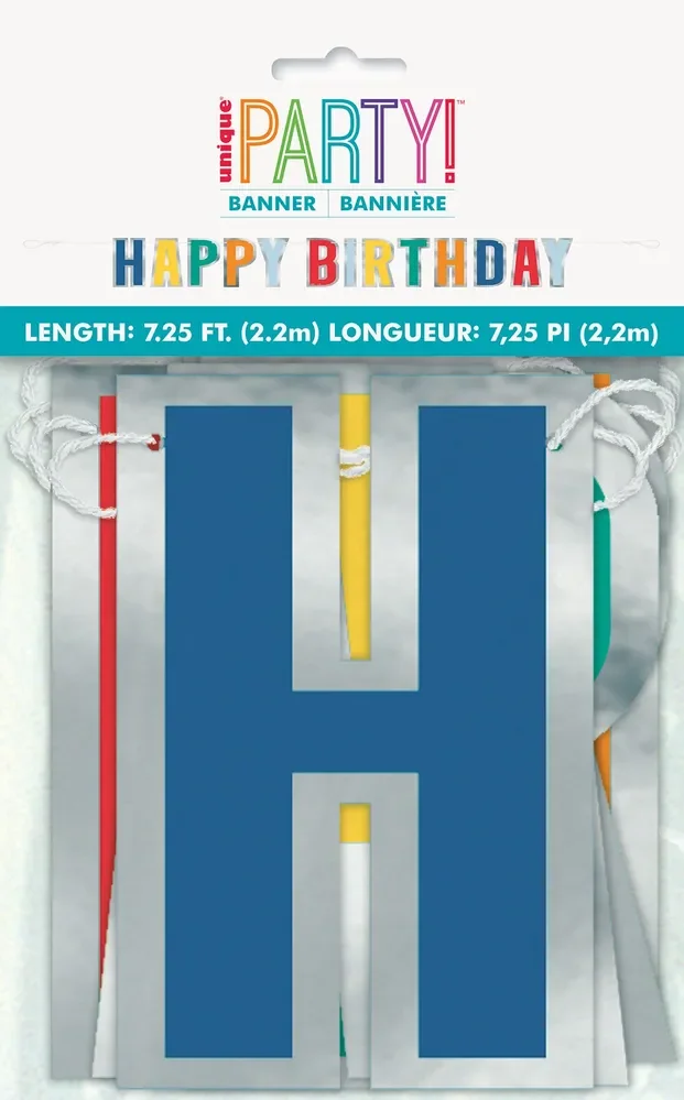 Happy Birthday Dots Foil Stamped "Happy Birthday"Banner 2.2m
