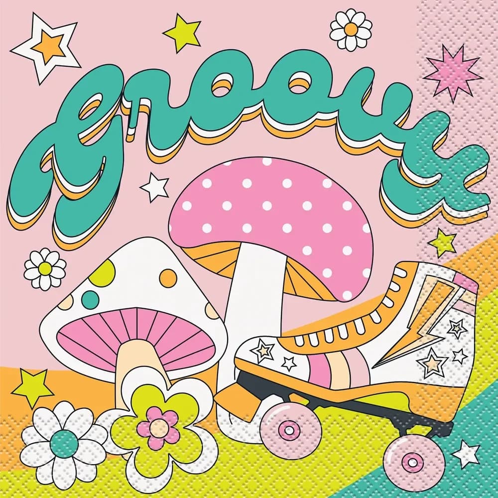 Flower Power Birthday16 Luncheon Napkins 2Ply 33cm x 33cm