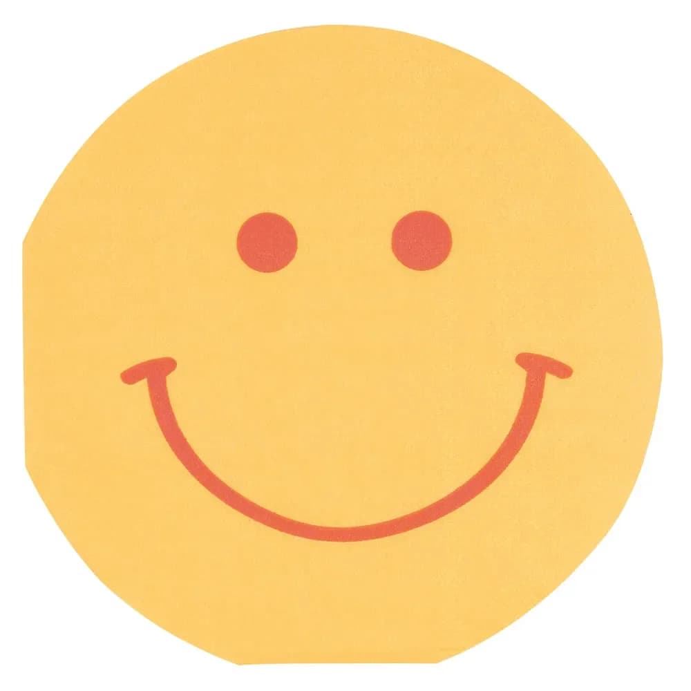 Flower Power Birthday16 Smiley Face Round Beverage Napkins 24.1cm X 24.1cm