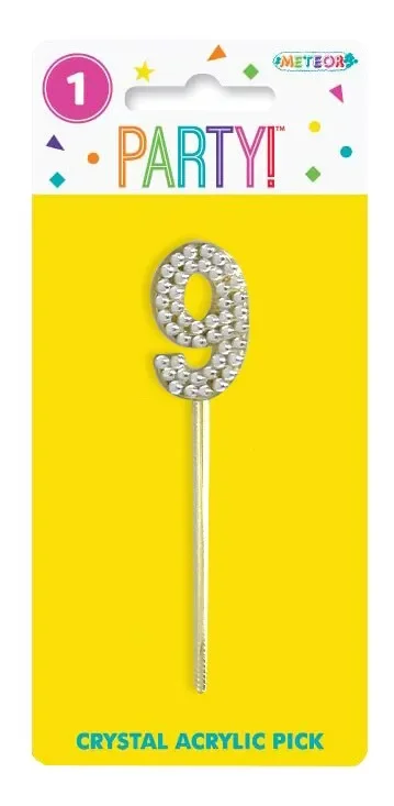 Crystal Acrylic Numeral Pick 9.8cm - 9