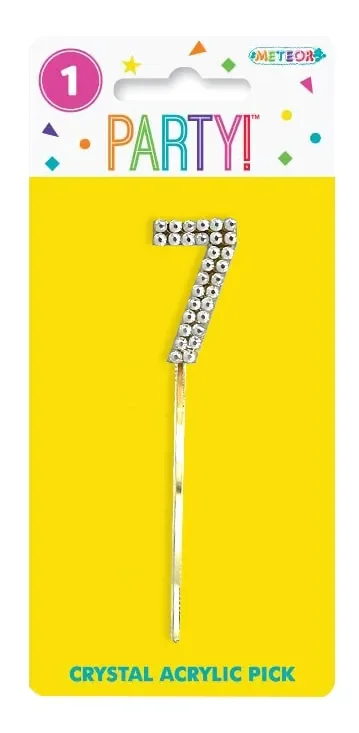 Crystal Acrylic Numeral Pick 9.8cm - 7