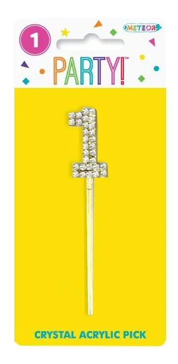 Crystal Acrylic Numeral Pick 9.8cm - 1