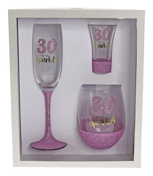 30 Sparkle Pink Glassware Gift Set*