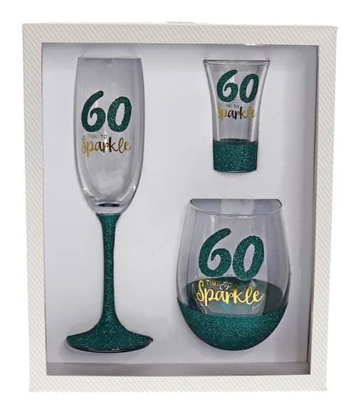 60 Sparkle Green Glassware Gift Set*