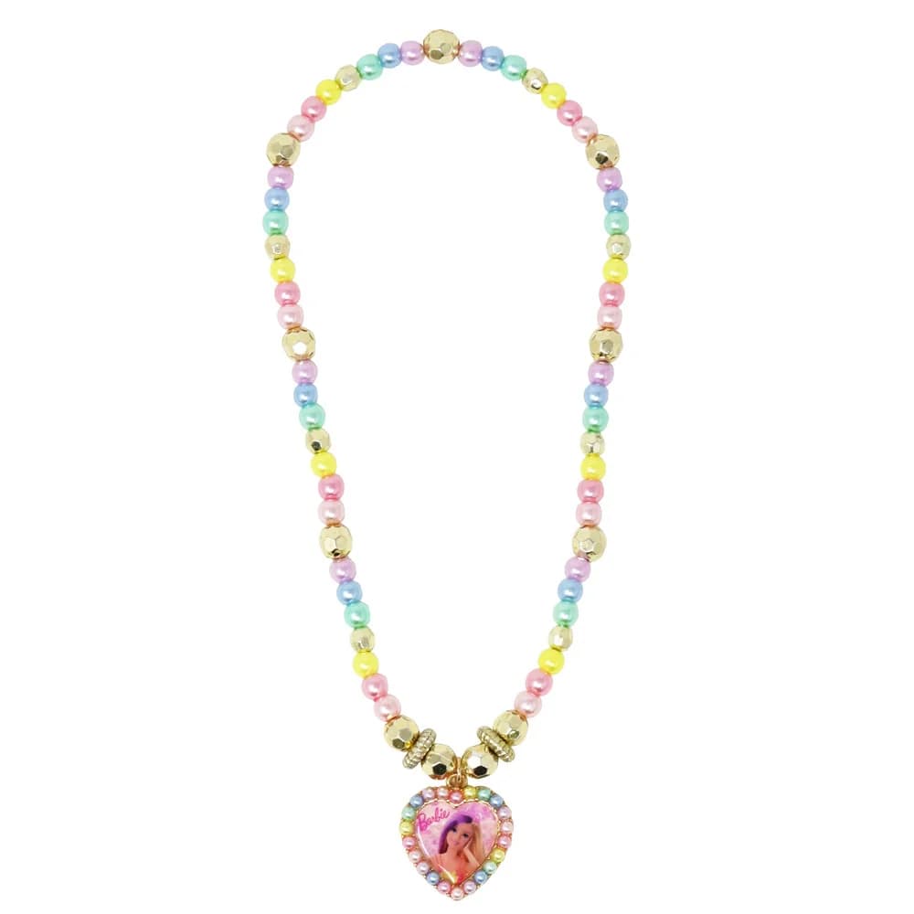 Barbie Rainbow Fantasy Pearl Stretch Necklace with Heart Charm