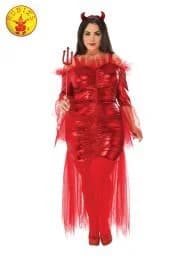 Women's Red Devil Dress Costume - Plus Size
