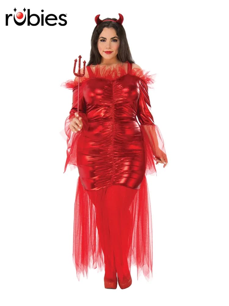 Women's Red Devil Dress Costume - Plus Size