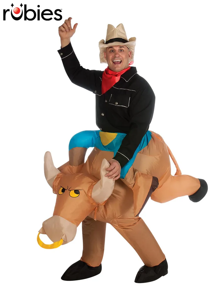 Adults Inflatable Bull Rider Costume - Standard / M/l
