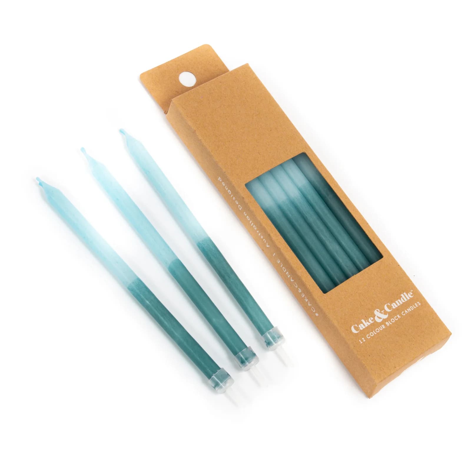 12cm Block Colour Candles BLUE (Pack of 12)*