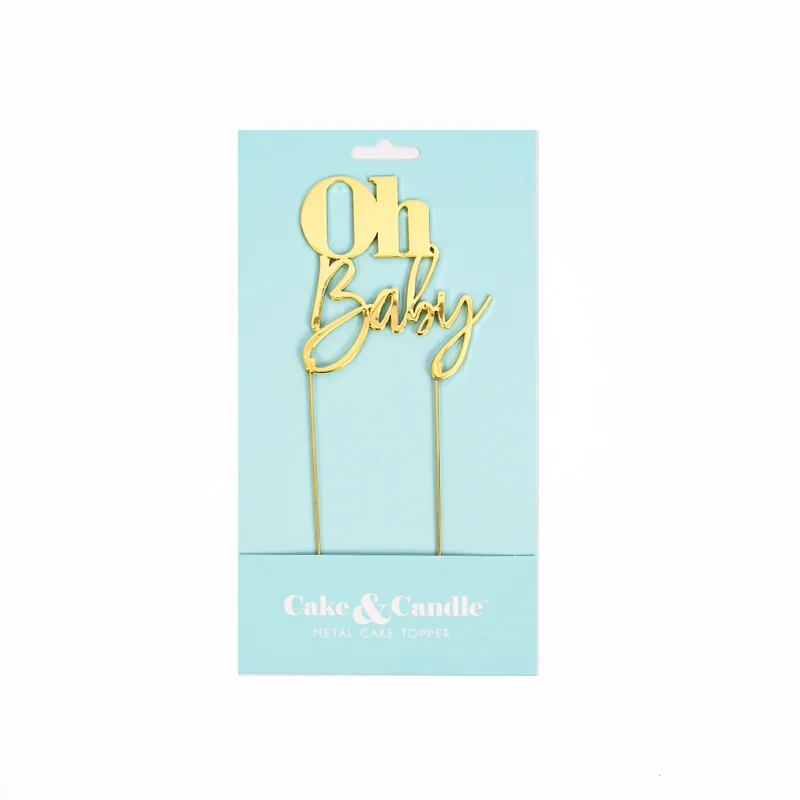 GOLD Metal Cake Topper - OH BABY*