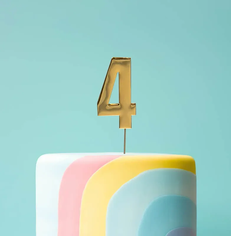 BOLD Cake Topper - GOLD NUMBER 4*