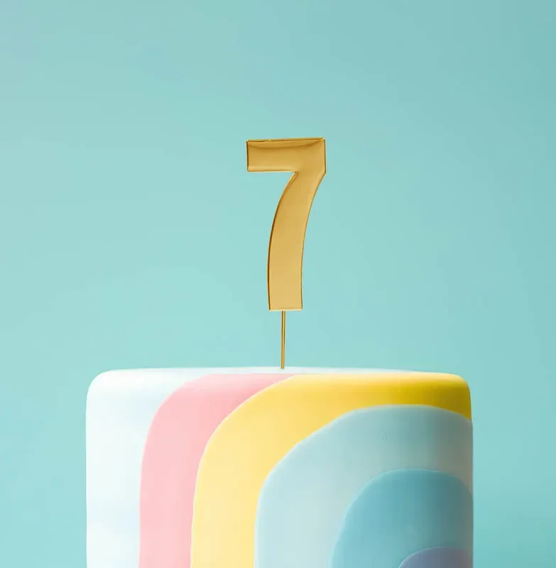 BOLD Cake Topper - GOLD NUMBER 7*