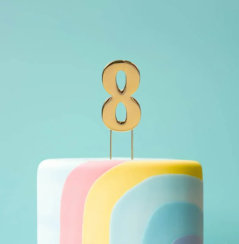 BOLD Cake Topper - GOLD NUMBER 8*