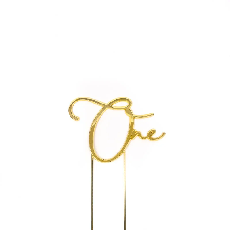 GOLD Metal Cake Topper - ONE*