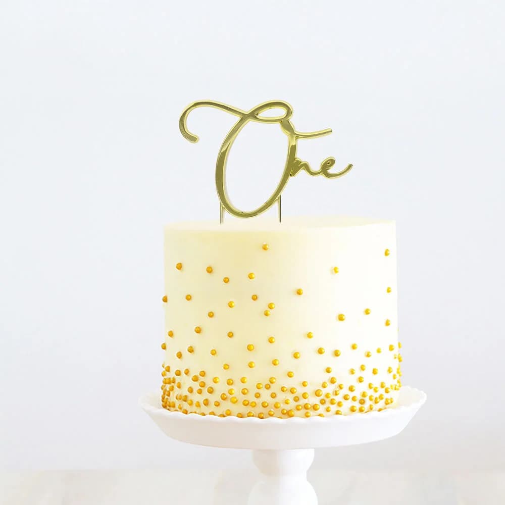 GOLD Metal Cake Topper - ONE*
