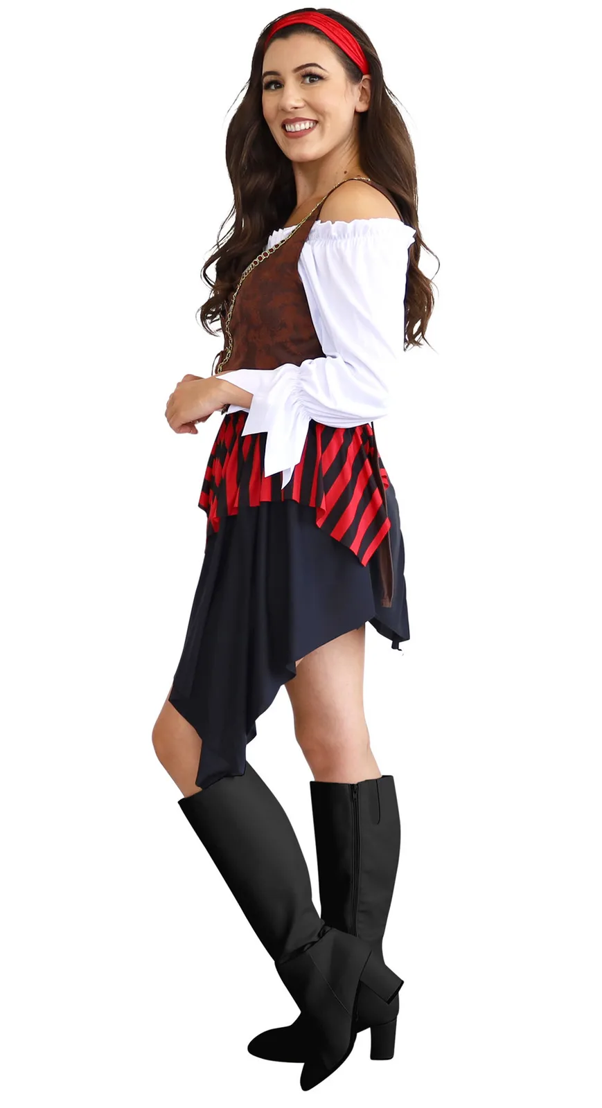 Women's Buccaneer Pirate Costume - side view, worn by model