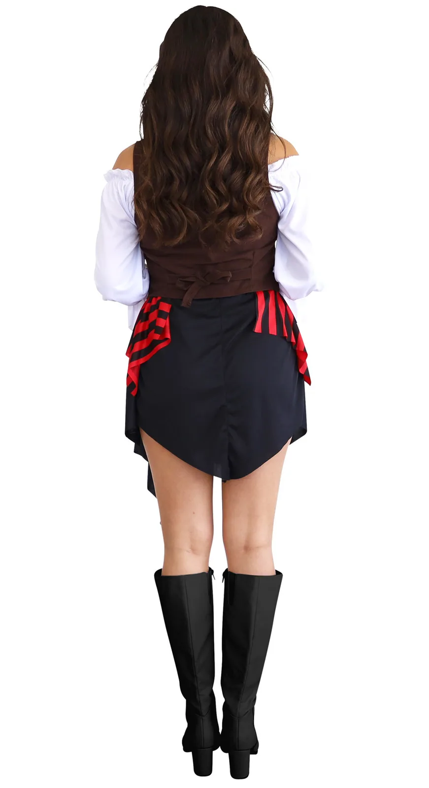 Women's Buccaneer Pirate Costume - back view, worn by model