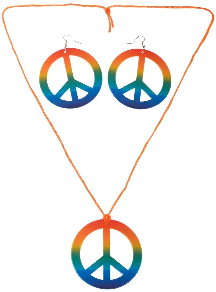 Hippie Rainbow Earring Necklace Set