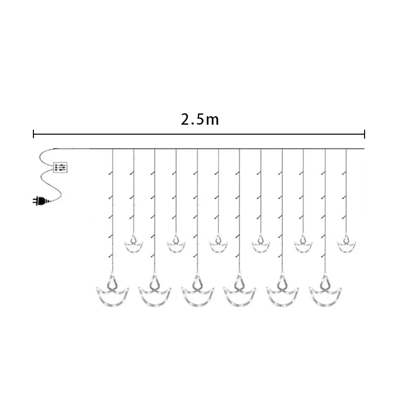 Diwali Diya LED Curtain Lights 3m