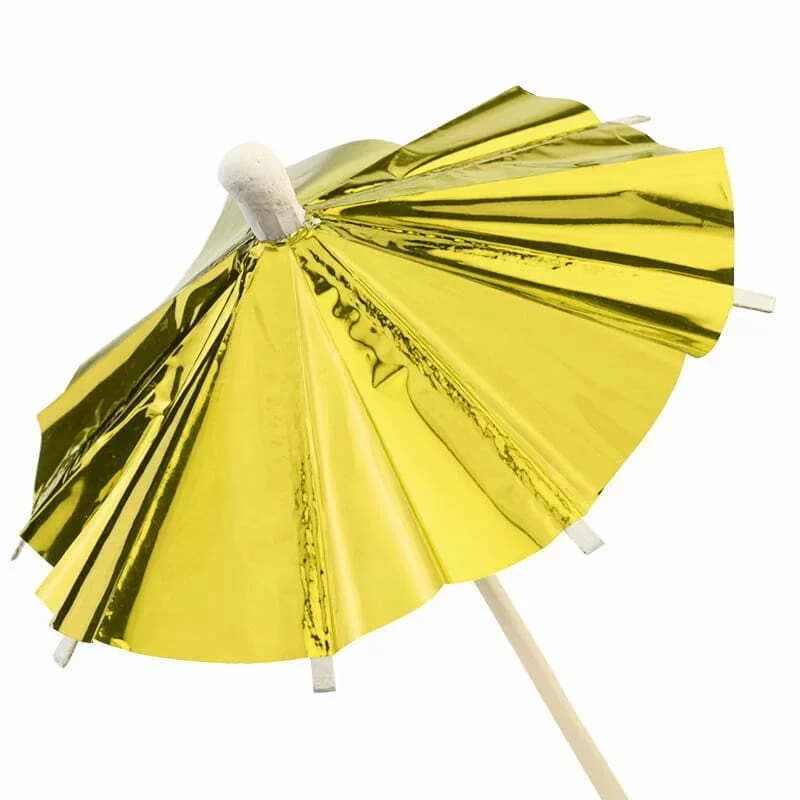 Gold Cocktail Umbrella Picks - Pk 10