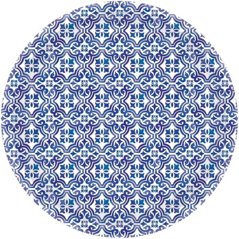 23cm Mediterranean Paper Plates - Pk 8