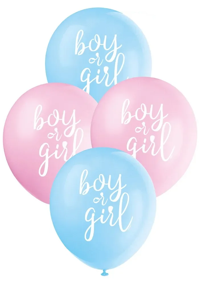 Mixed Pink & Blue Gender Reveal Latex Balloons (30cm) - Pk 8