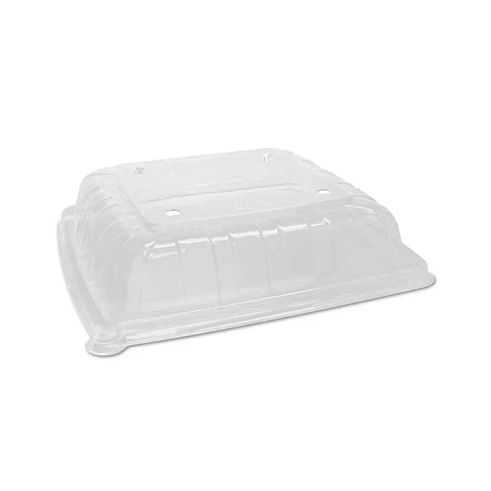 26cm Square Sugarcane Takeaway Platter & RPET Lid
