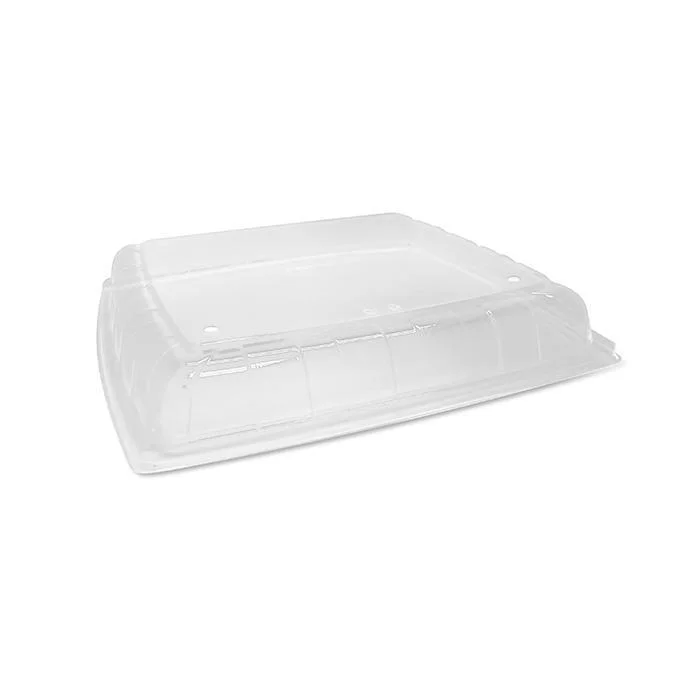 40cm Square Sugarcane Takeaway Platter & RPET Lid