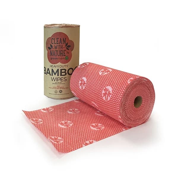 Natural Bamboo Heavy Duty RED Cleaning Wipes - 90sheets/roll