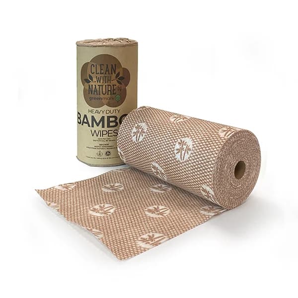 Natural Bamboo Heavy Duty BROWN Cleaning Wipes - 90sheets/roll