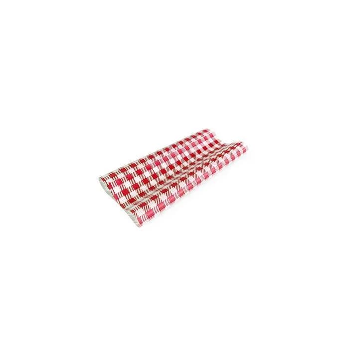 Red Gingham HALF Greaseproof Papers (19x15cm) - Pk 400*