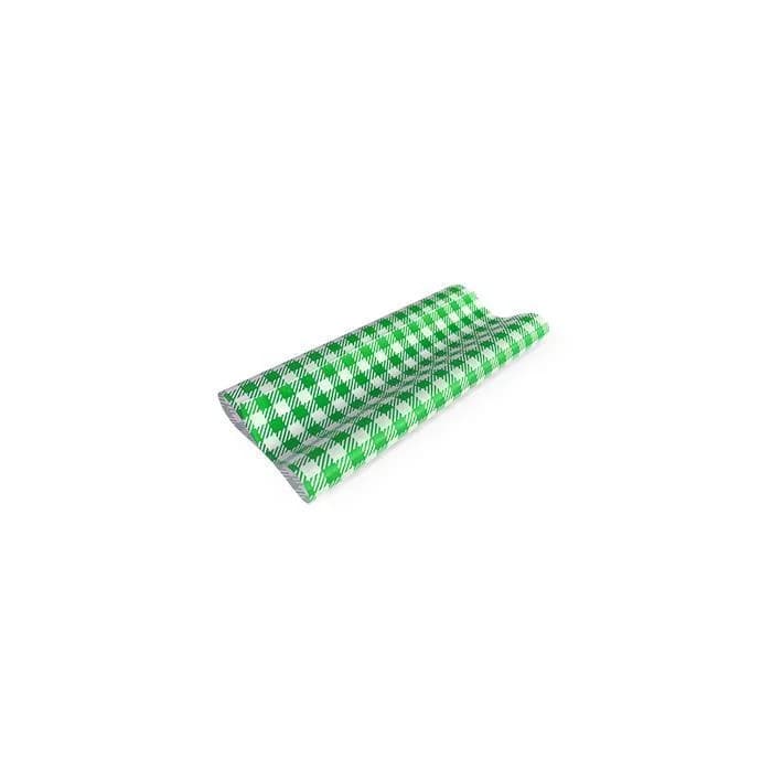 Green Gingham HALF Greaseproof Papers (19x15cm) - Pk 400