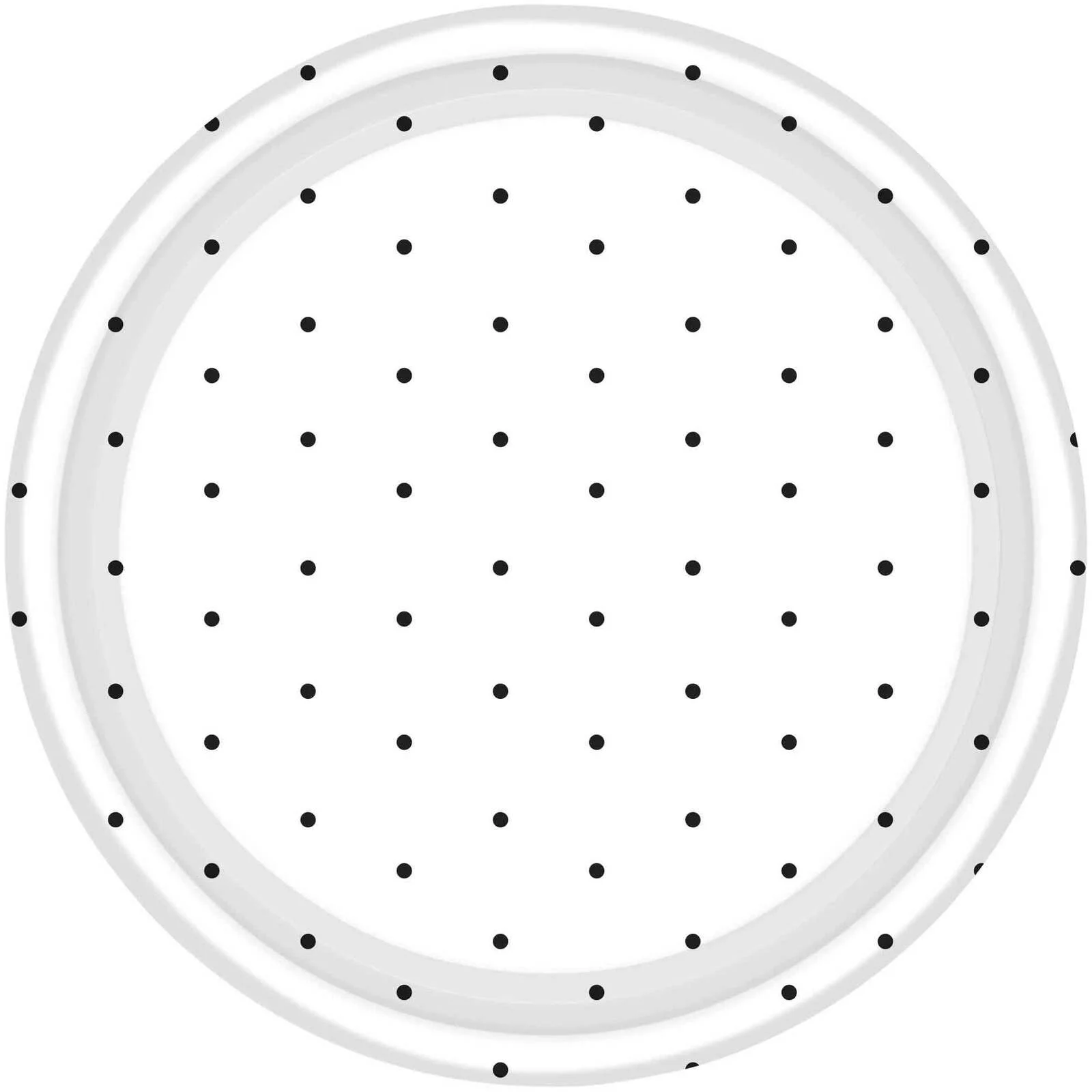 17cm Dotted Black Round Paper Plates - Pk 8