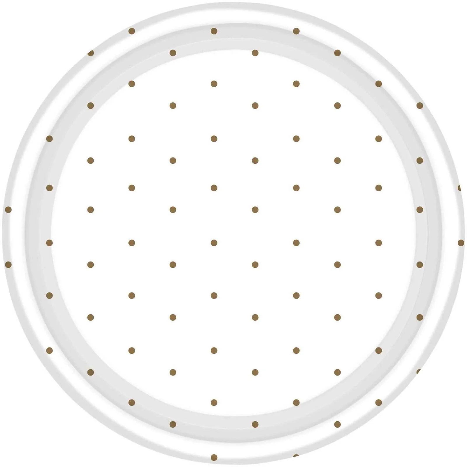 17cm Gold Dots Round Paper Plates - Pk 8